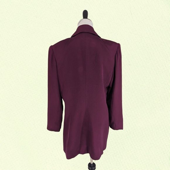 Vintage Rickie Freeman for Teri Jon 100%‎ Silk Blazer Purple Women’s 12 - Picture 2 of 6